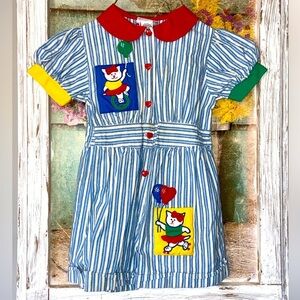 Vintage Petit Joust Kitten Romper/Jumper 4 Toddler Kittens On Sewn Patches
